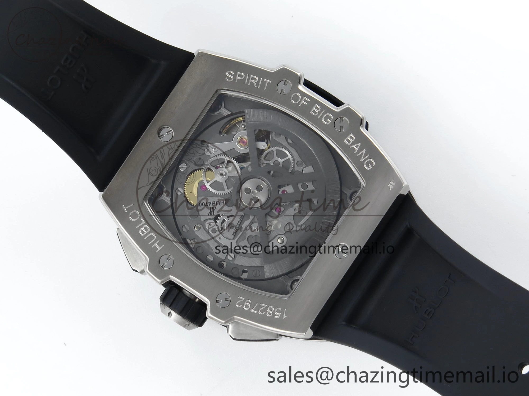 WellDesigned Spirit of Big Bang Titanium BBF 1:1 Best Edition Blue Ceramic Bezel Skeleton Dial on Blue Rubber Strap A 6698