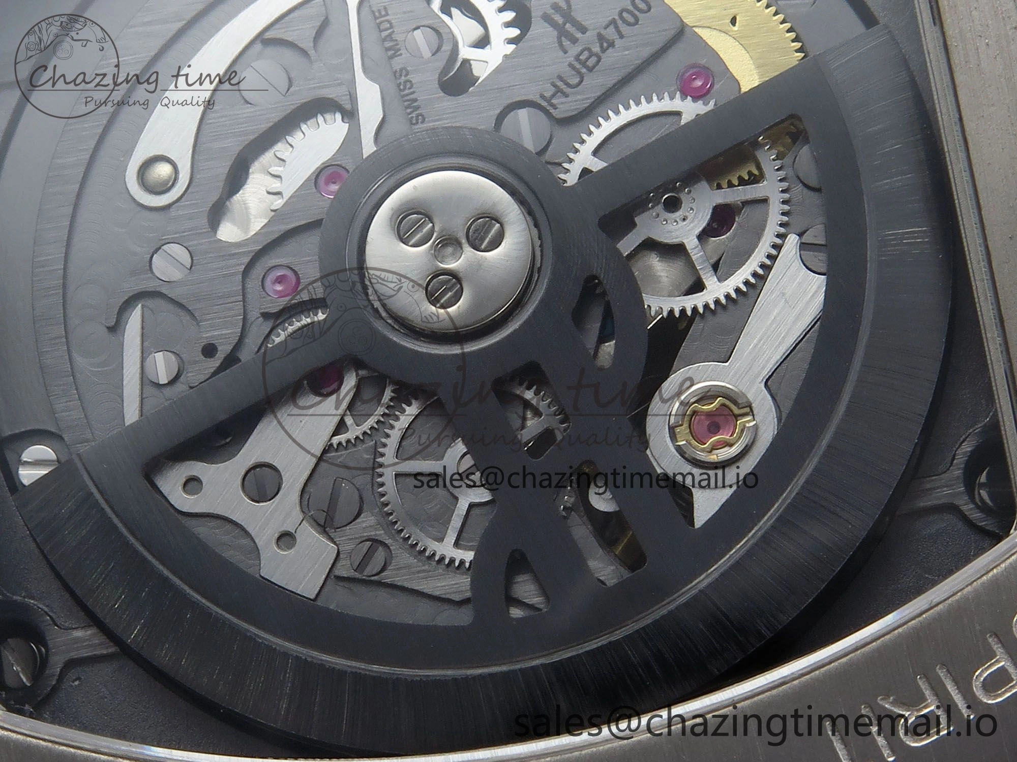 WellDesigned Spirit of Big Bang Titanium BBF 1:1 Best Edition Blue Ceramic Bezel Skeleton Dial on Blue Rubber Strap A 6698