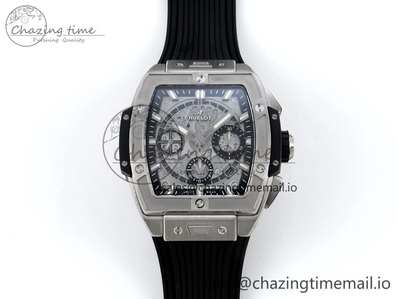 Spirit of Big Bang Titanium BBF 1:1 Best Edition Skeleton Dial on Black Rubber Strap A Sporty 6696