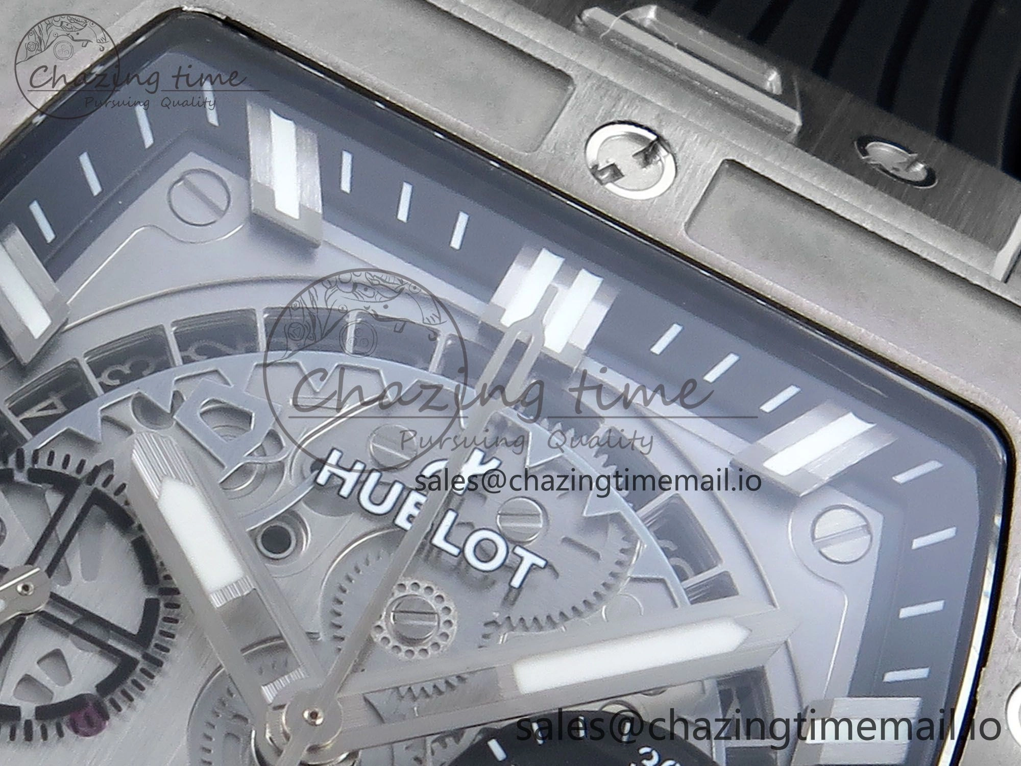 Spirit of Big Bang Titanium BBF 1:1 Best Edition Skeleton Dial on Black Rubber Strap A Sporty 6696