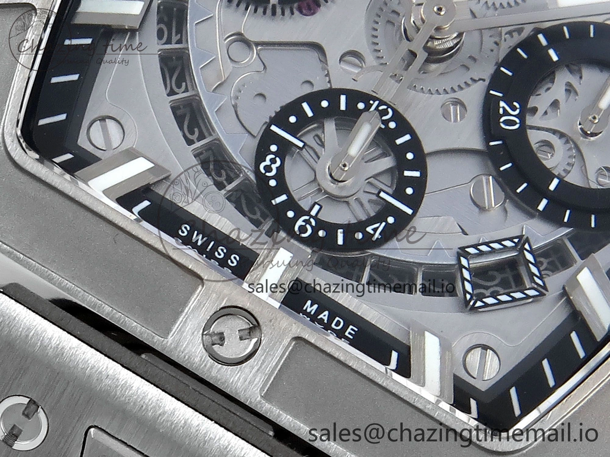 Spirit of Big Bang Titanium BBF 1:1 Best Edition Skeleton Dial on Black Rubber Strap A Sporty 6696