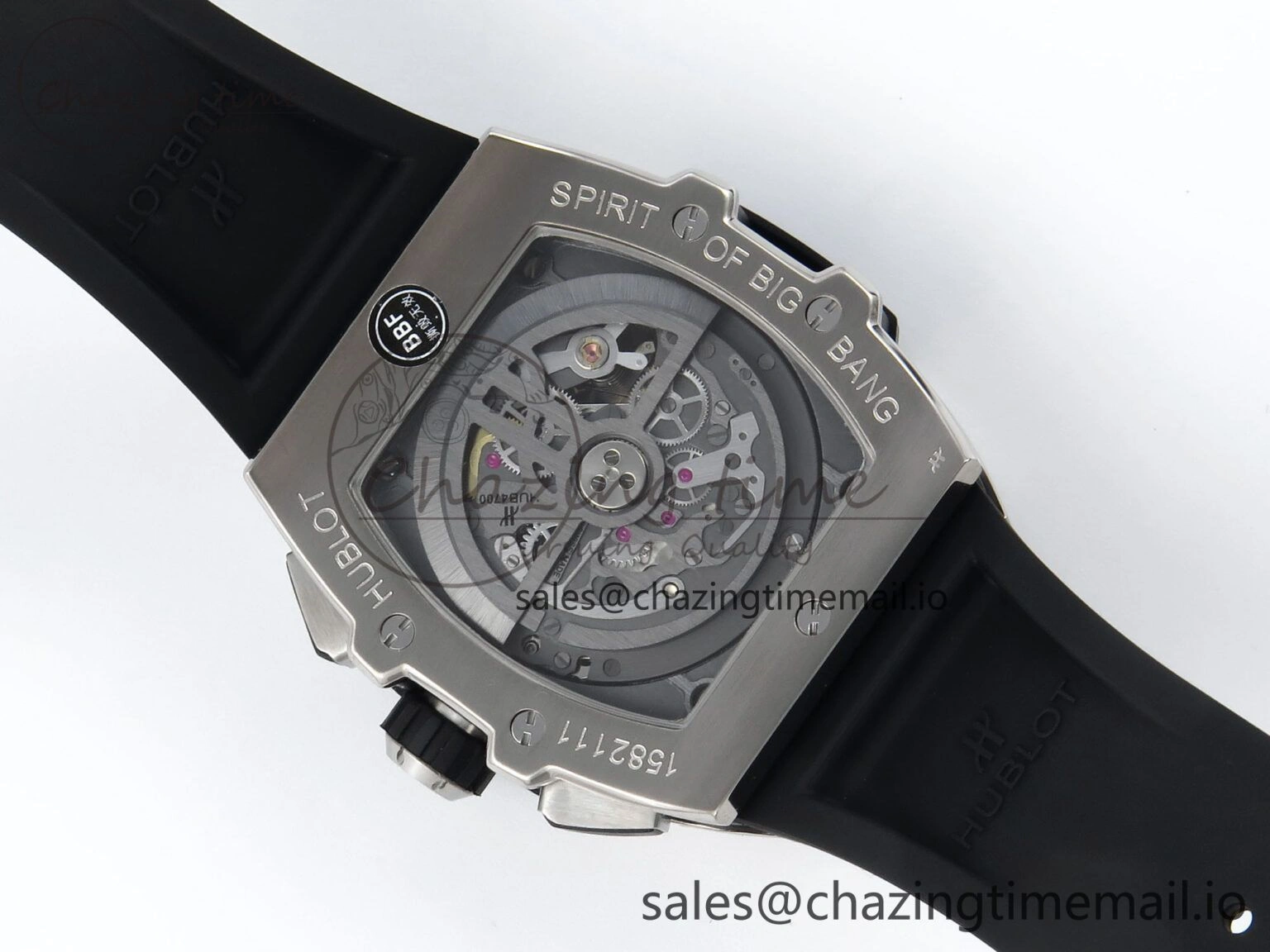 Spirit of Big Bang Titanium BBF 1:1 Best Edition Skeleton Dial on Black Rubber Strap A Sporty 6696