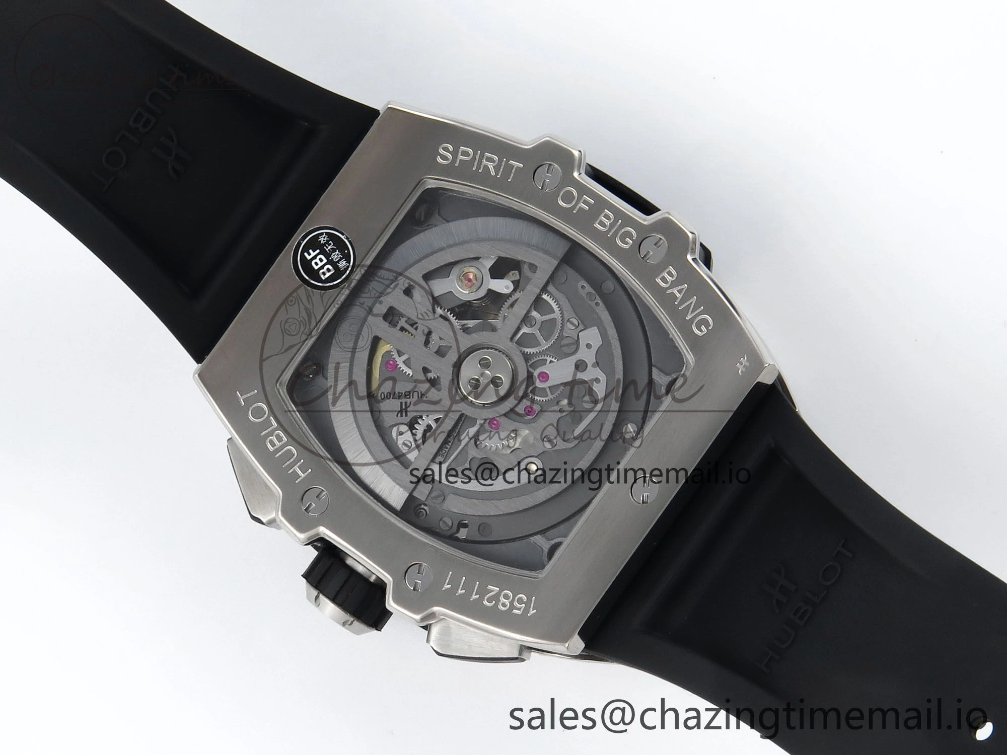 Spirit of Big Bang Titanium BBF 1:1 Best Edition Skeleton Dial on Black Rubber Strap A Sporty 6696