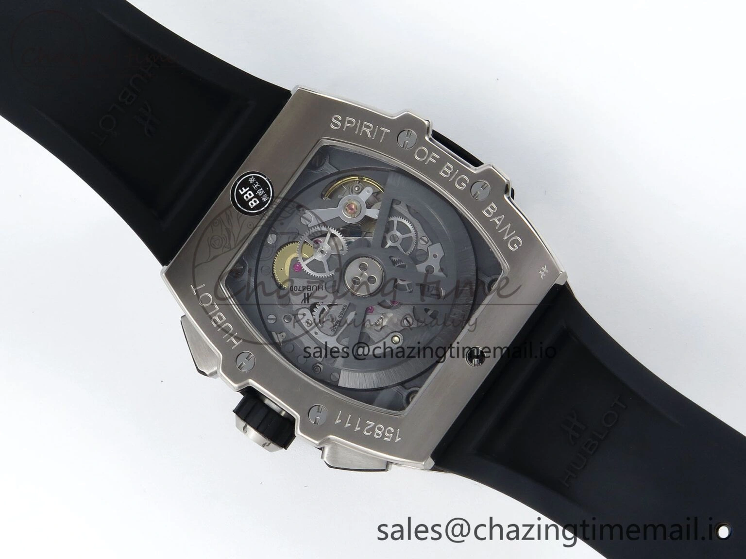 Spirit of Big Bang Titanium BBF 1:1 Best Edition Skeleton Dial on Black Rubber Strap A Sporty 6696