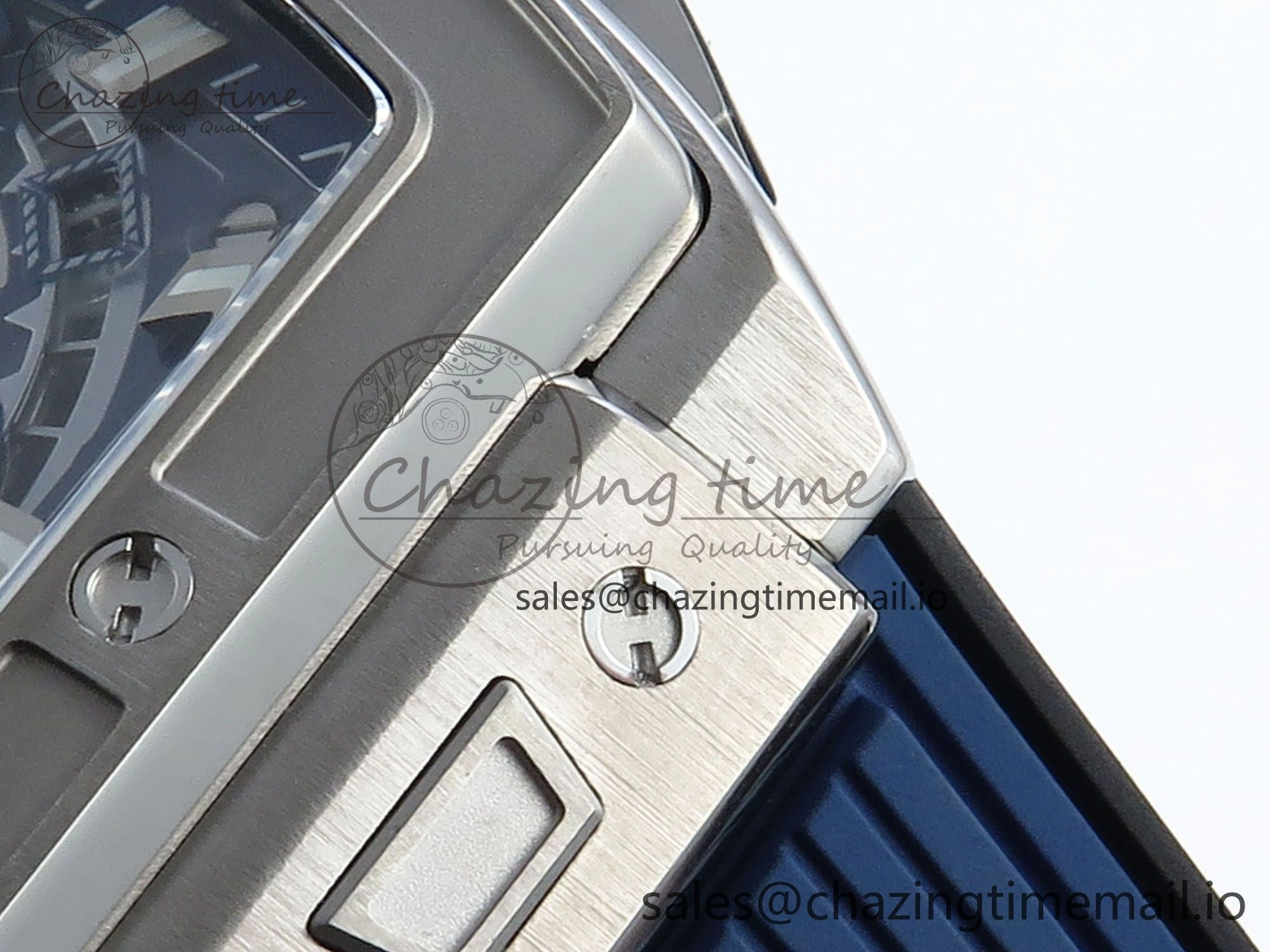 Spirit of Big Bang Titanium BBF 1:1 Best Edition Skeleton Dial on Blue Rubber Strap A TimelessDesign 6697