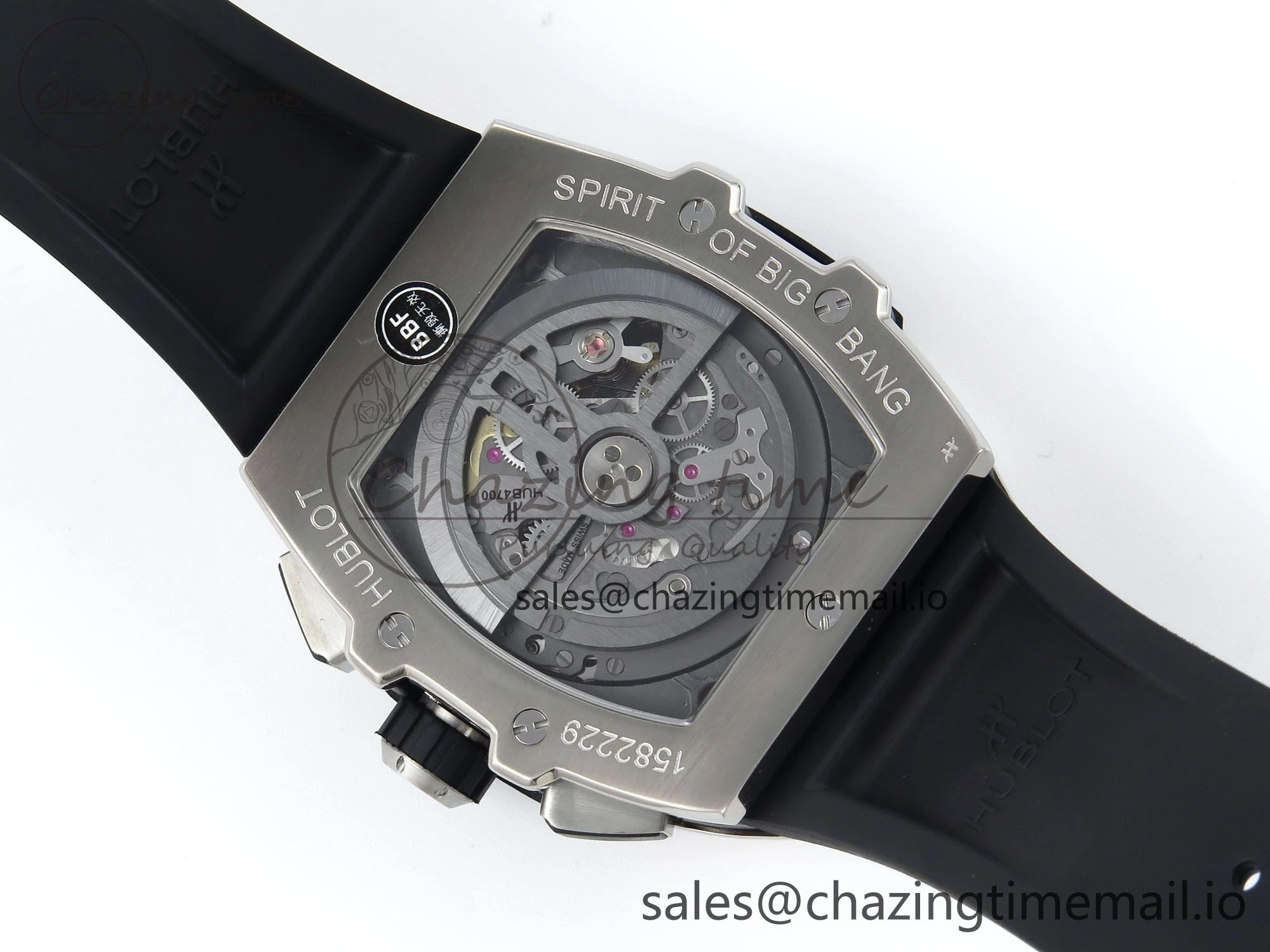 Spirit of Big Bang Titanium BBF 1:1 Best Edition Skeleton Dial on Blue Rubber Strap A TimelessDesign 6697