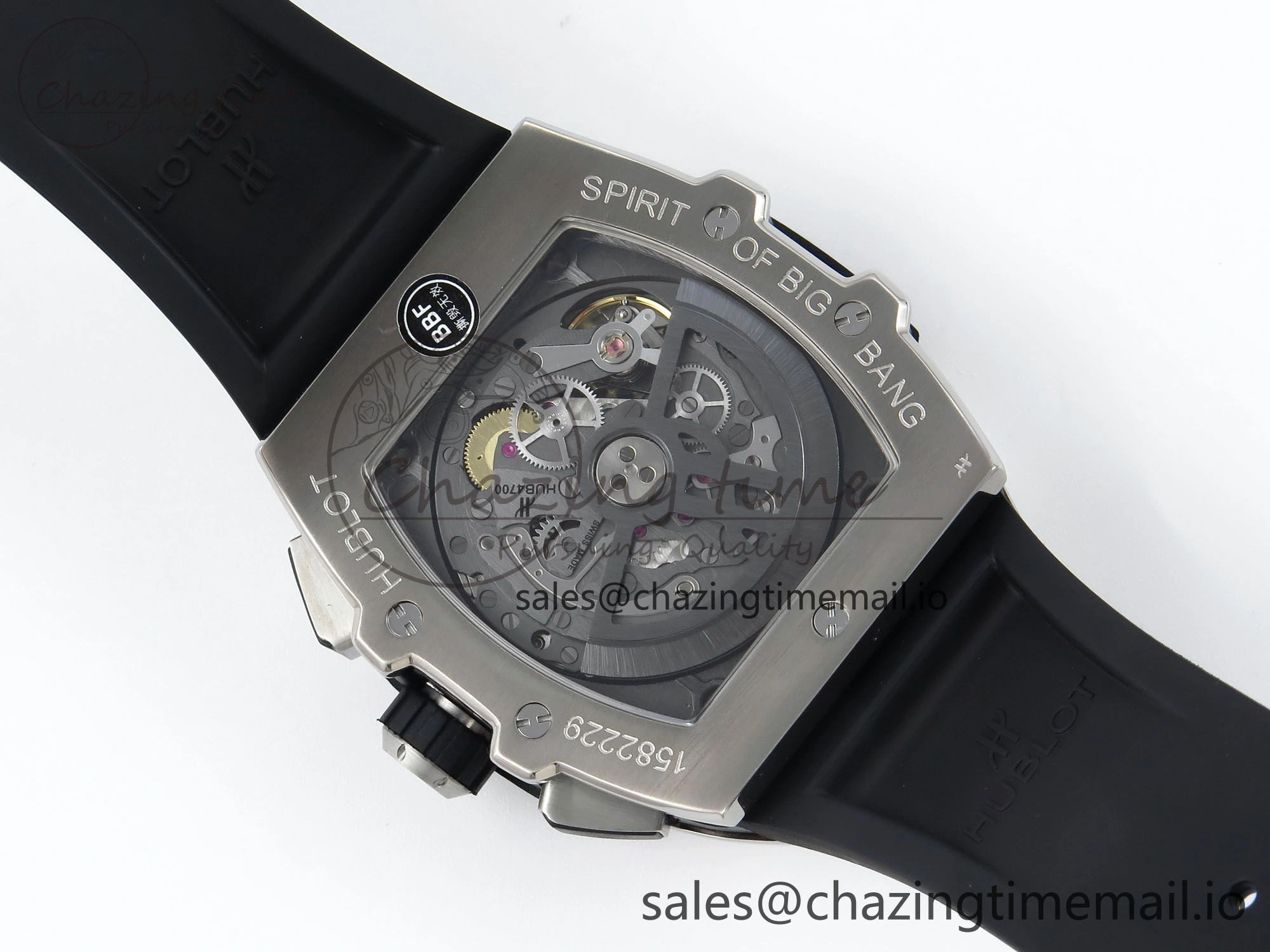 Spirit of Big Bang Titanium BBF 1:1 Best Edition Skeleton Dial on Blue Rubber Strap A TimelessDesign 6697