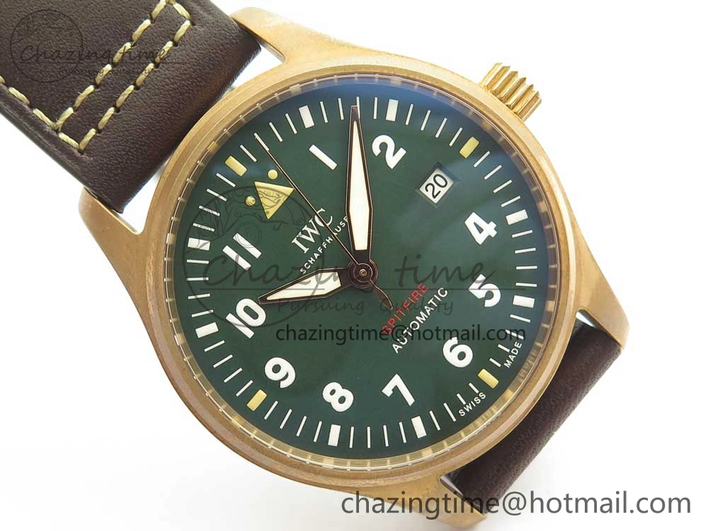 Spitfire Automatic Bronze IW326802 XF 1:1 Best Edition Green Dial on Brown Leather Strap A FastDry 4874