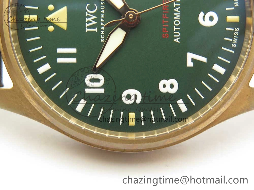 Spitfire Automatic Bronze IW326802 XF 1:1 Best Edition Green Dial on Brown Leather Strap A FastDry 4874