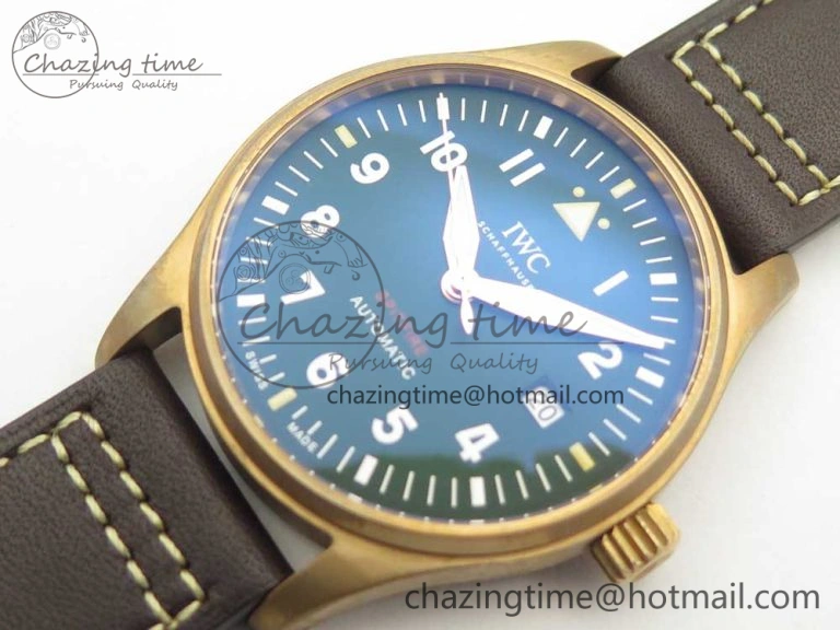 Spitfire Automatic Bronze IW326802 XF 1:1 Best Edition Green Dial on Brown Leather Strap A FastDry 4874