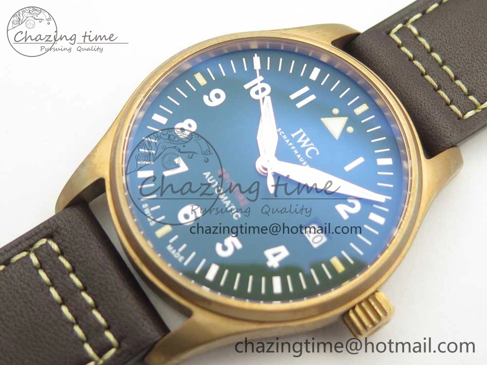 Spitfire Automatic Bronze IW326802 XF 1:1 Best Edition Green Dial on Brown Leather Strap A FastDry 4874
