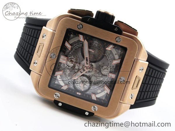 Square Bang Unico 42mm RG BBF 1:1 Best Edition Skeleton Dial on Black Rubber Strap A Colorful 6742