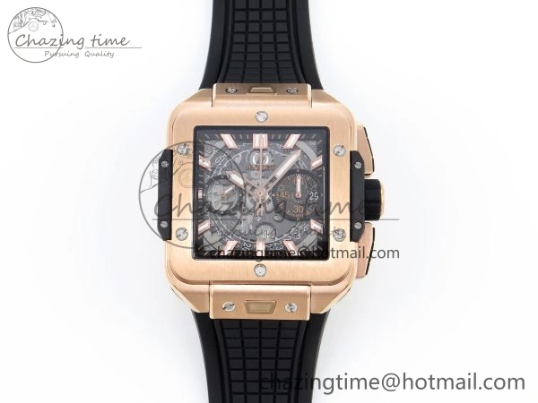 Square Bang Unico 42mm RG BBF 1:1 Best Edition Skeleton Dial on Black Rubber Strap A Colorful 6742
