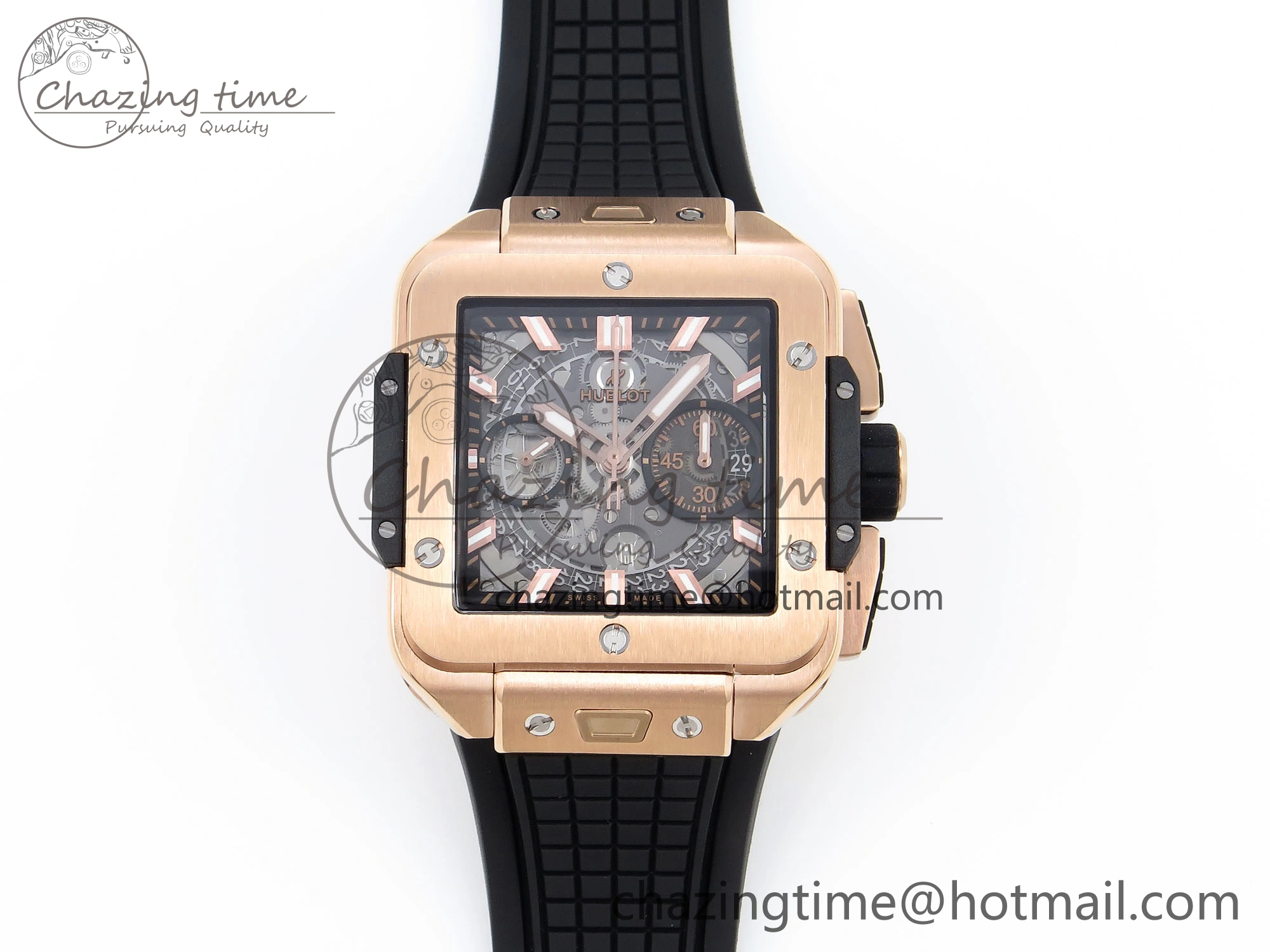 Square Bang Unico 42mm RG BBF 1:1 Best Edition Skeleton Dial on Black Rubber Strap A Colorful 6742