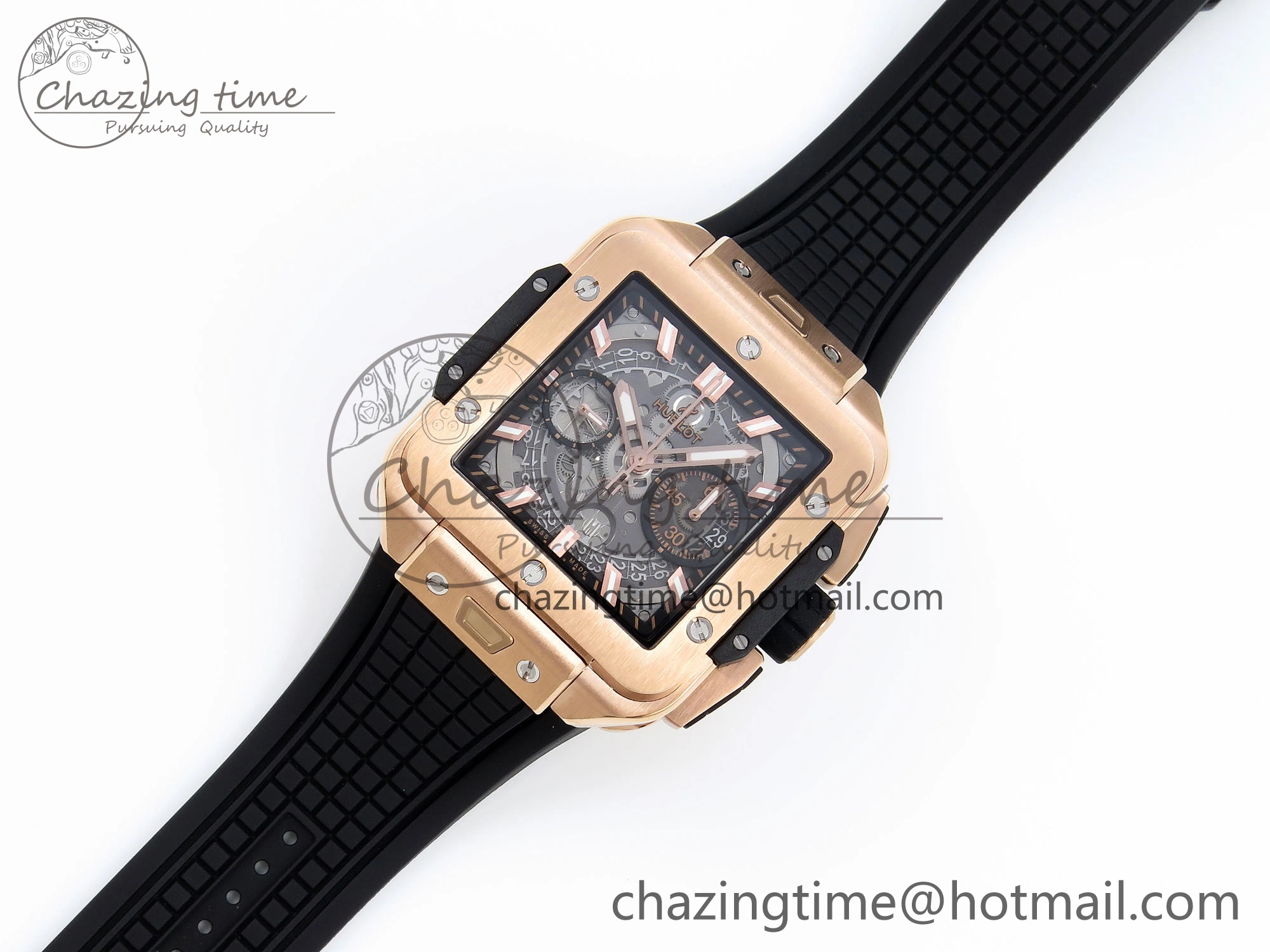Square Bang Unico 42mm RG BBF 1:1 Best Edition Skeleton Dial on Black Rubber Strap A Colorful 6742