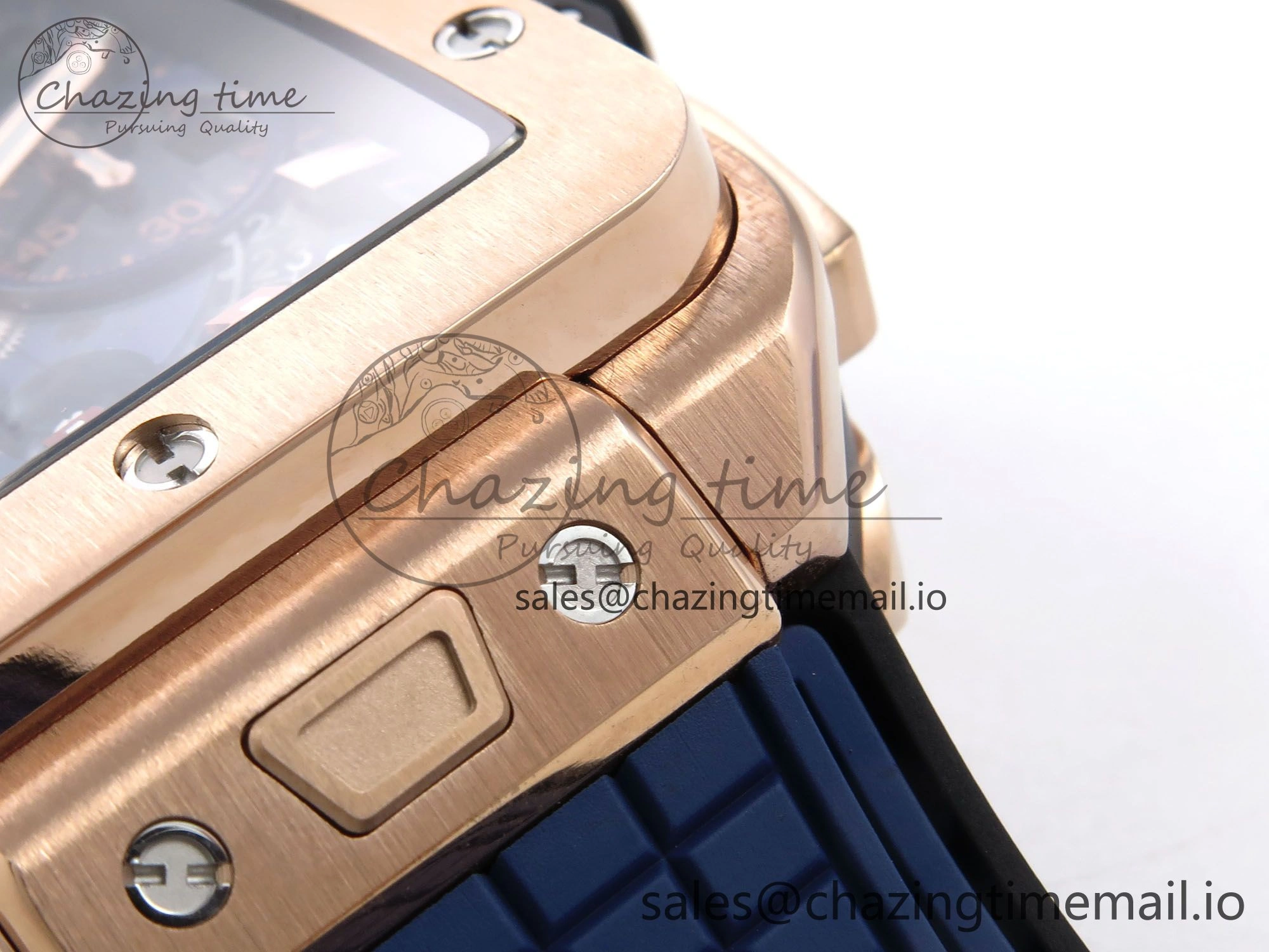 Square Bang Unico 42mm RG BBF 1:1 Best Edition Skeleton Dial on Blue Rubber Strap A DailyWear 6718