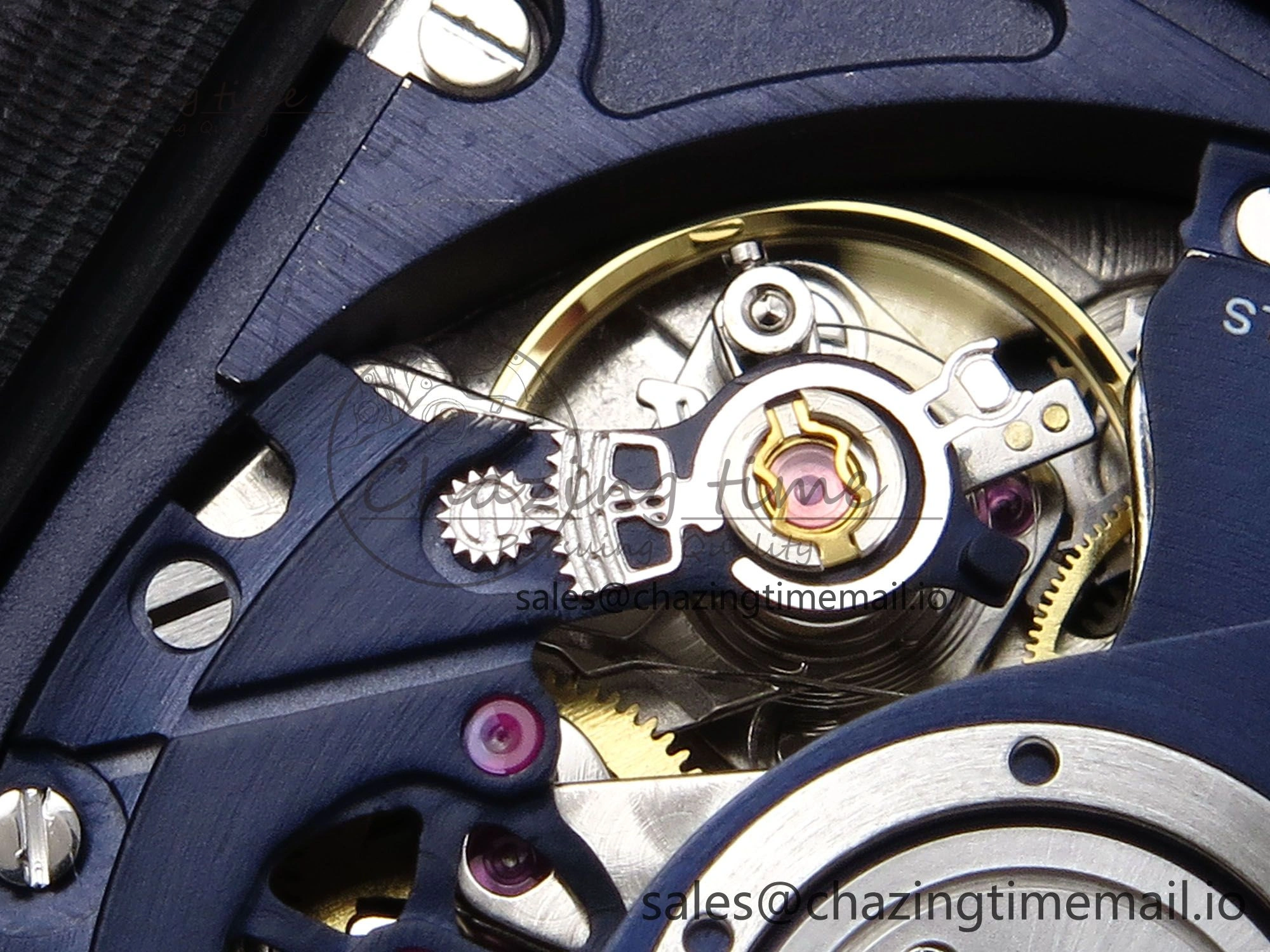 Square Bang Unico 42mm RG Ceramic BBF 1:1 Best Edition Skeleton Dial on Blue Rubber Strap A TimelessDesign 6722