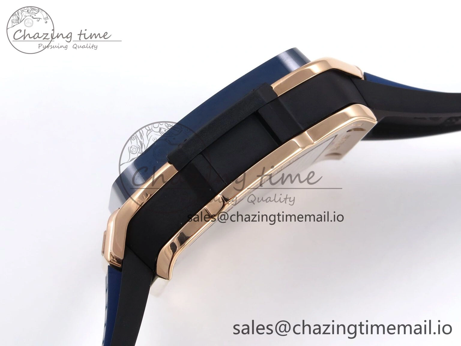 Square Bang Unico 42mm RG Ceramic BBF 1:1 Best Edition Skeleton Dial on Blue Rubber Strap A TimelessDesign 6722