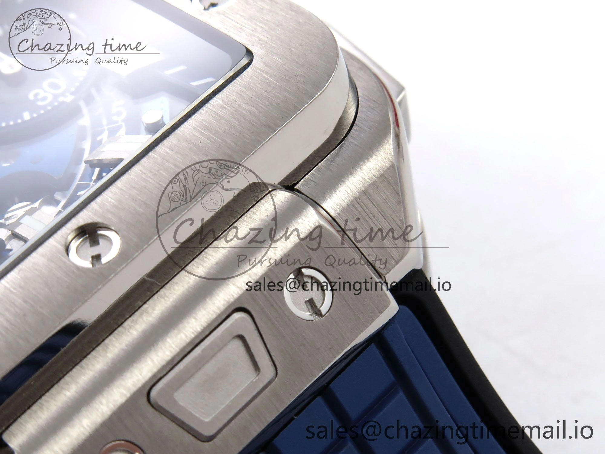 GoodFit Square Bang Unico 42mm Ti BBF 1:1 Best Edition Skeleton Dial on Blue Rubber Strap A 6717