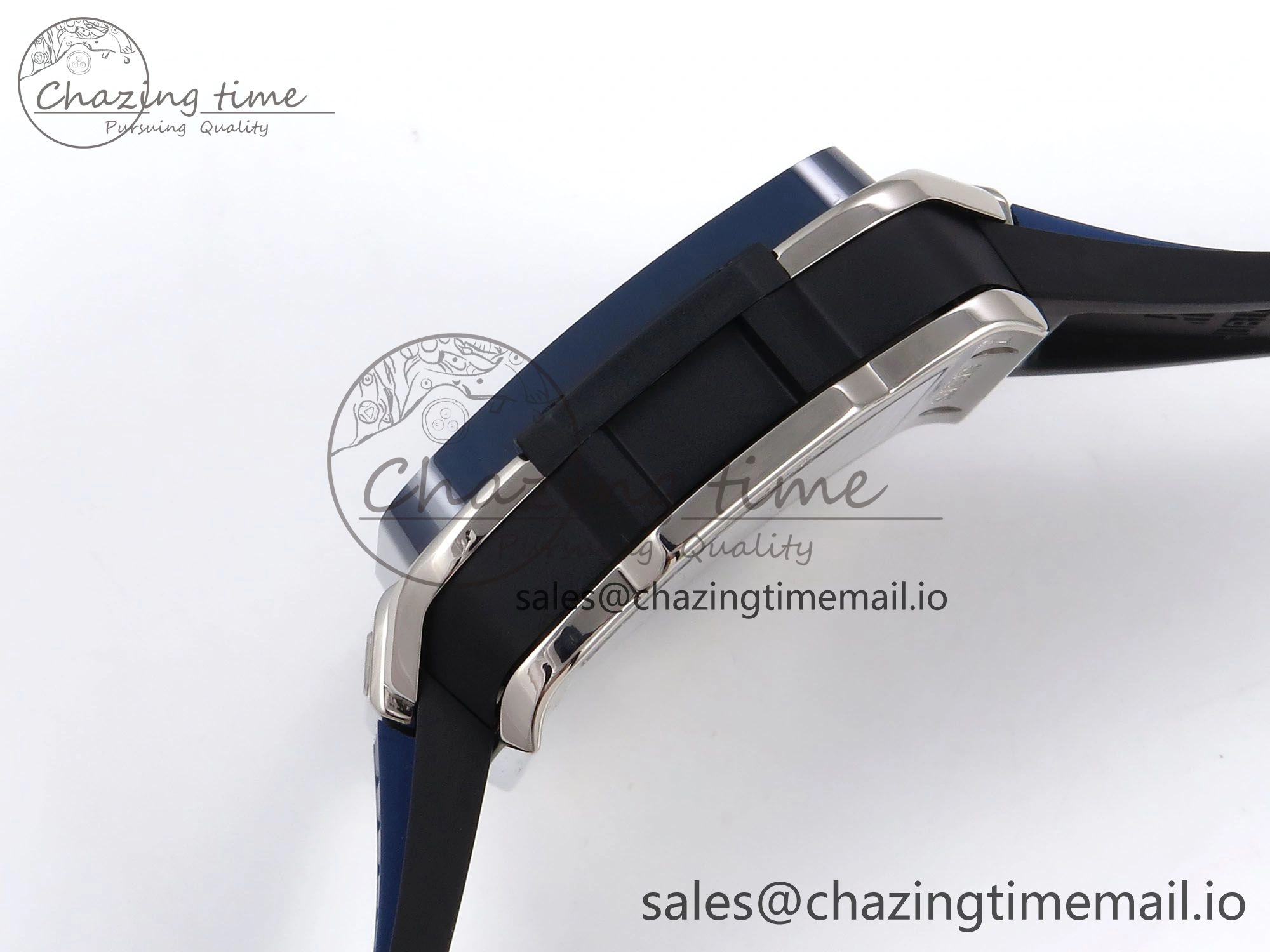 Square Bang Unico 42mm Ti Ceramic BBF 1:1 Best Edition Skeleton Dial on Blue Rubber Strap A Original 6716