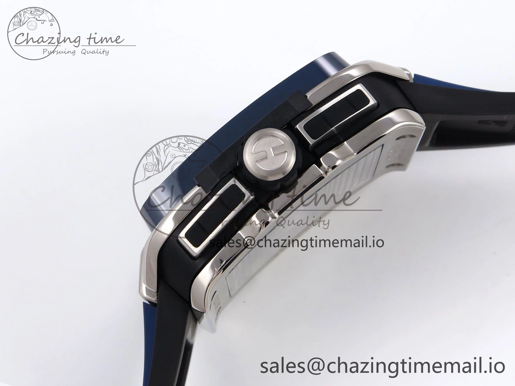 Square Bang Unico 42mm Ti Ceramic BBF 1:1 Best Edition Skeleton Dial on Blue Rubber Strap A Original 6716