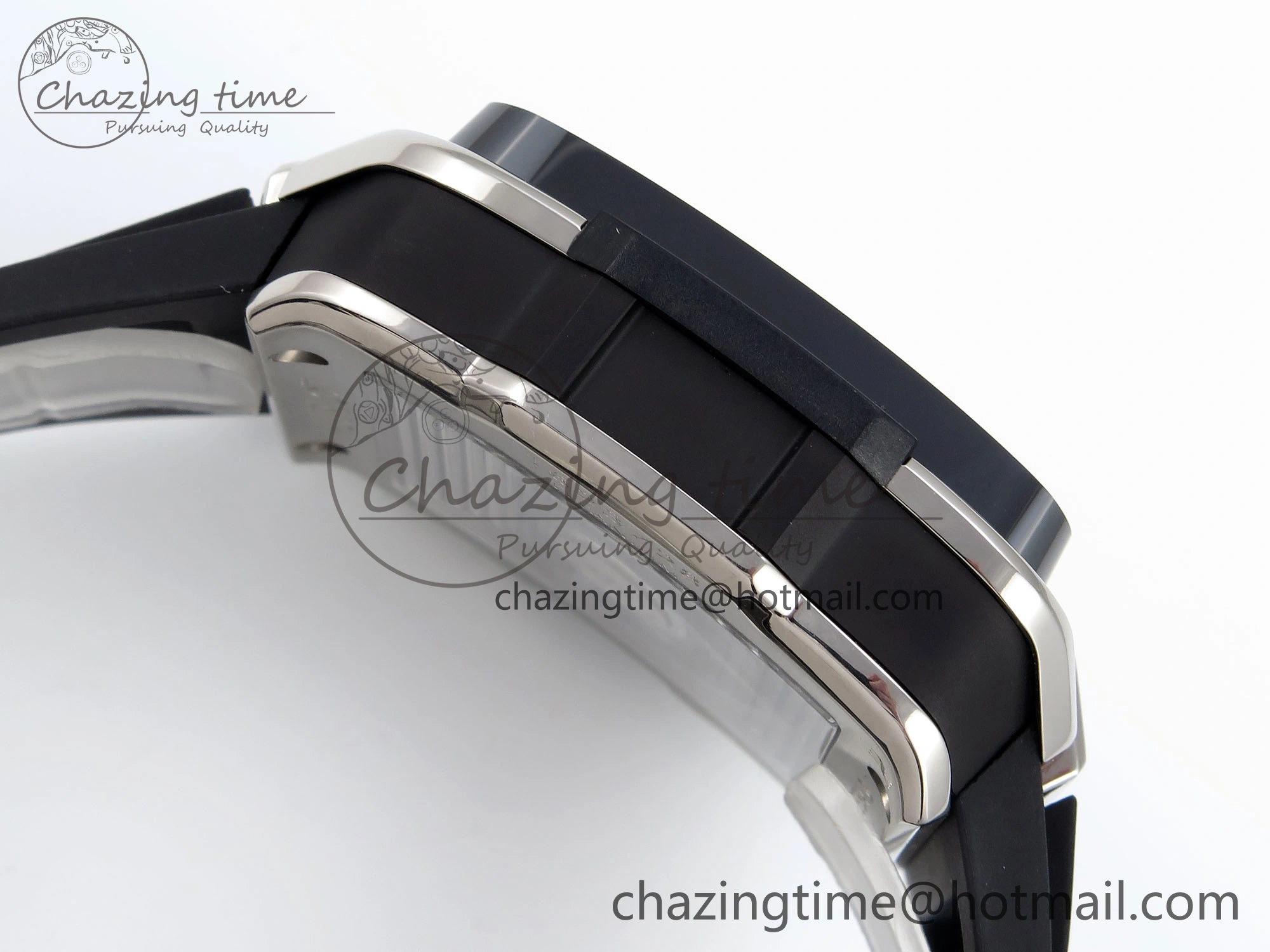 Original Square Bang Unico 42mm Titanium BBF 1:1 Best Edition Skeleton Dial Ceramic Bezel on Black Rubber Strap A 6739
