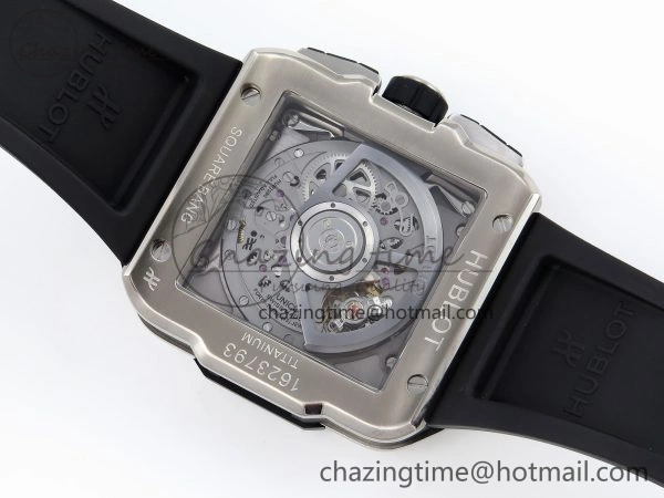 Square Bang Unico 42mm Titanium BBF 1:1 Best Edition Skeleton Dial on Black Rubber Strap A Lightweight 6740