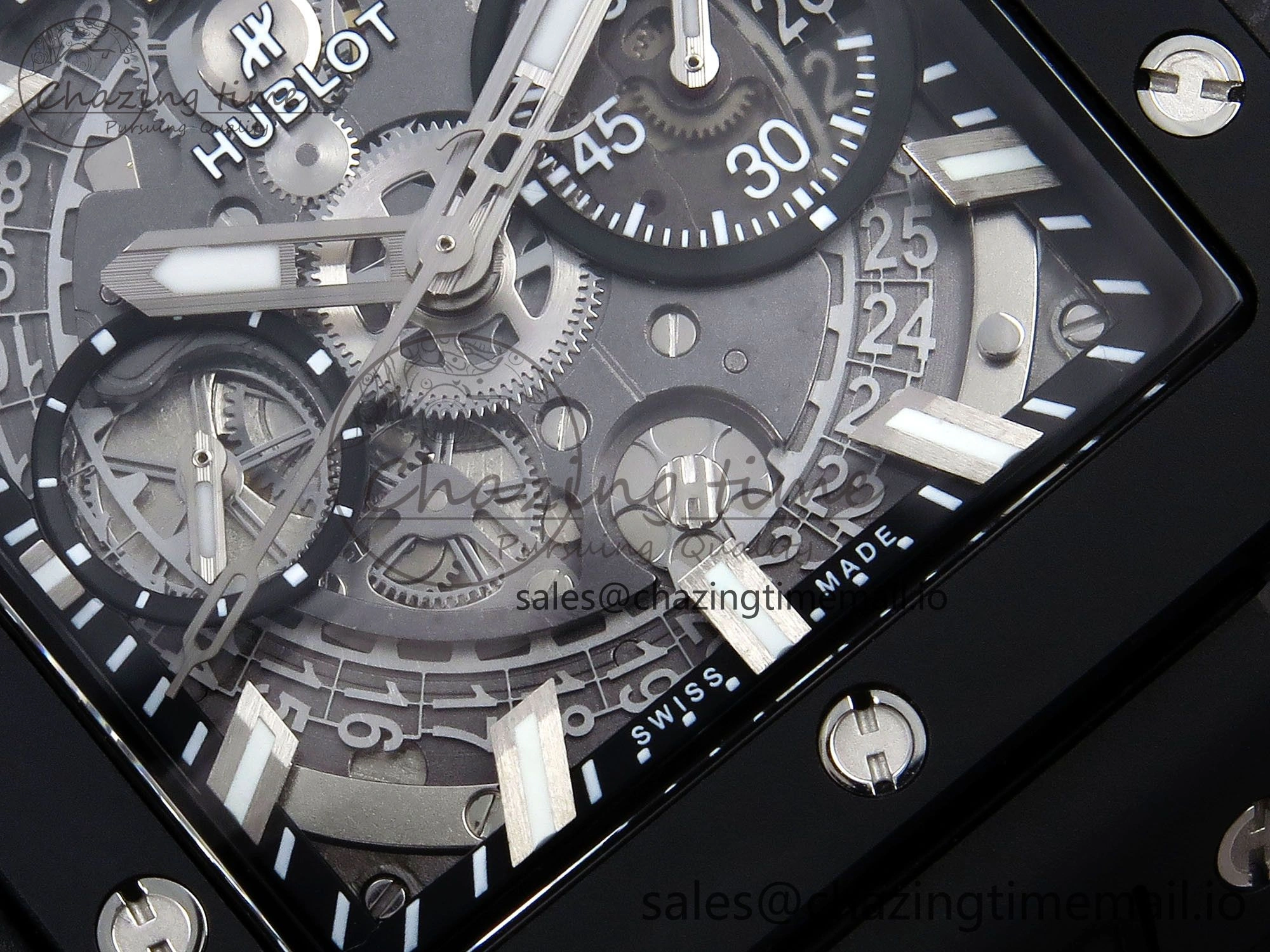 Efficient Square Bang Unico Black Ceramic BBF 1:1 Best Edition on Rubber Strap A 6721