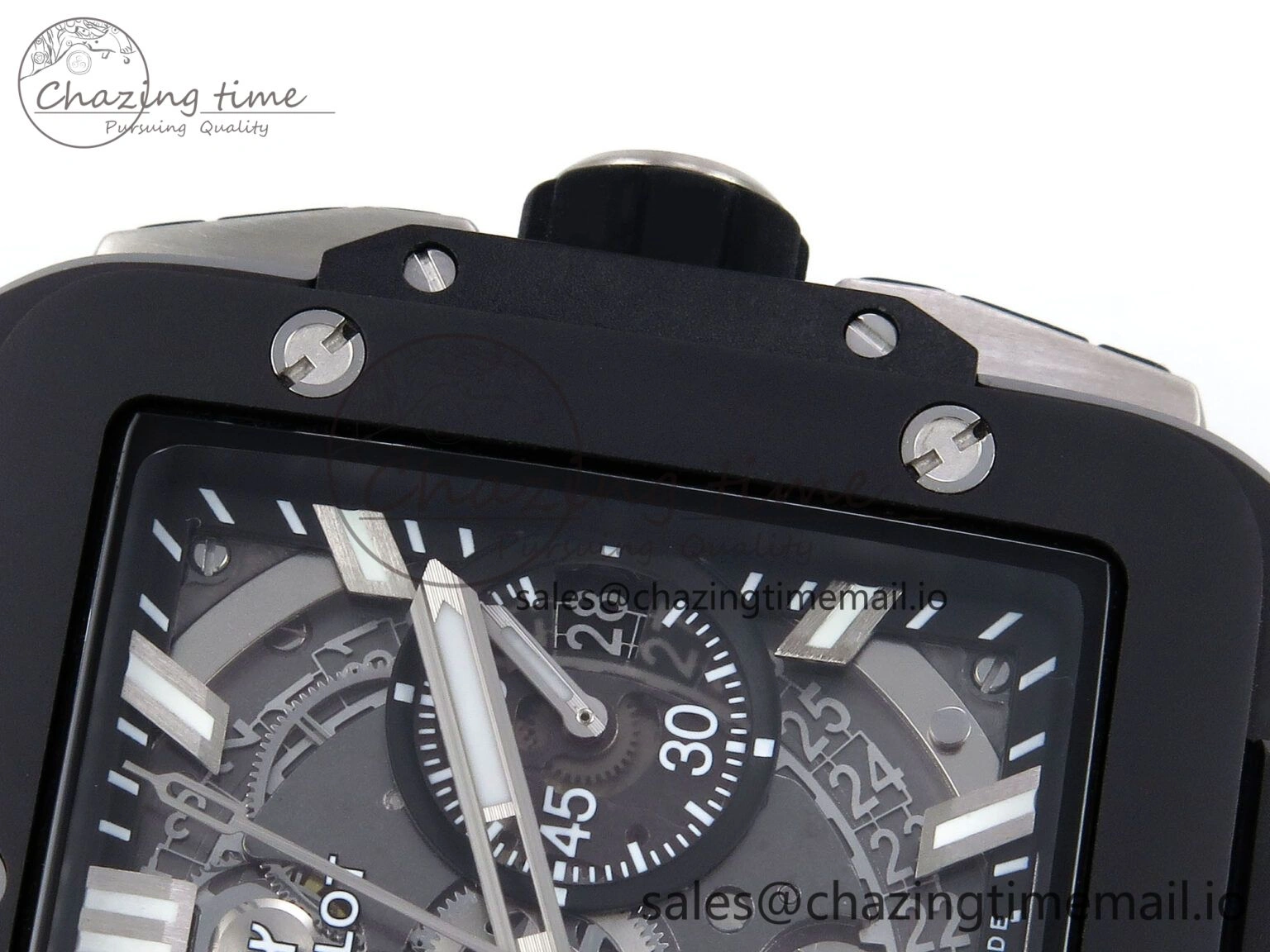 Efficient Square Bang Unico Black Ceramic BBF 1:1 Best Edition on Rubber Strap A 6721