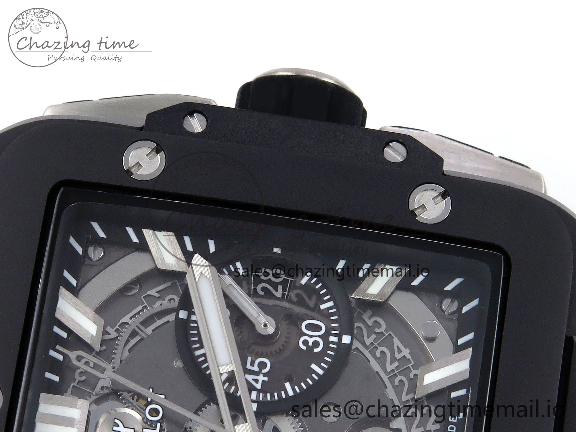 Efficient Square Bang Unico Black Ceramic BBF 1:1 Best Edition on Rubber Strap A 6721