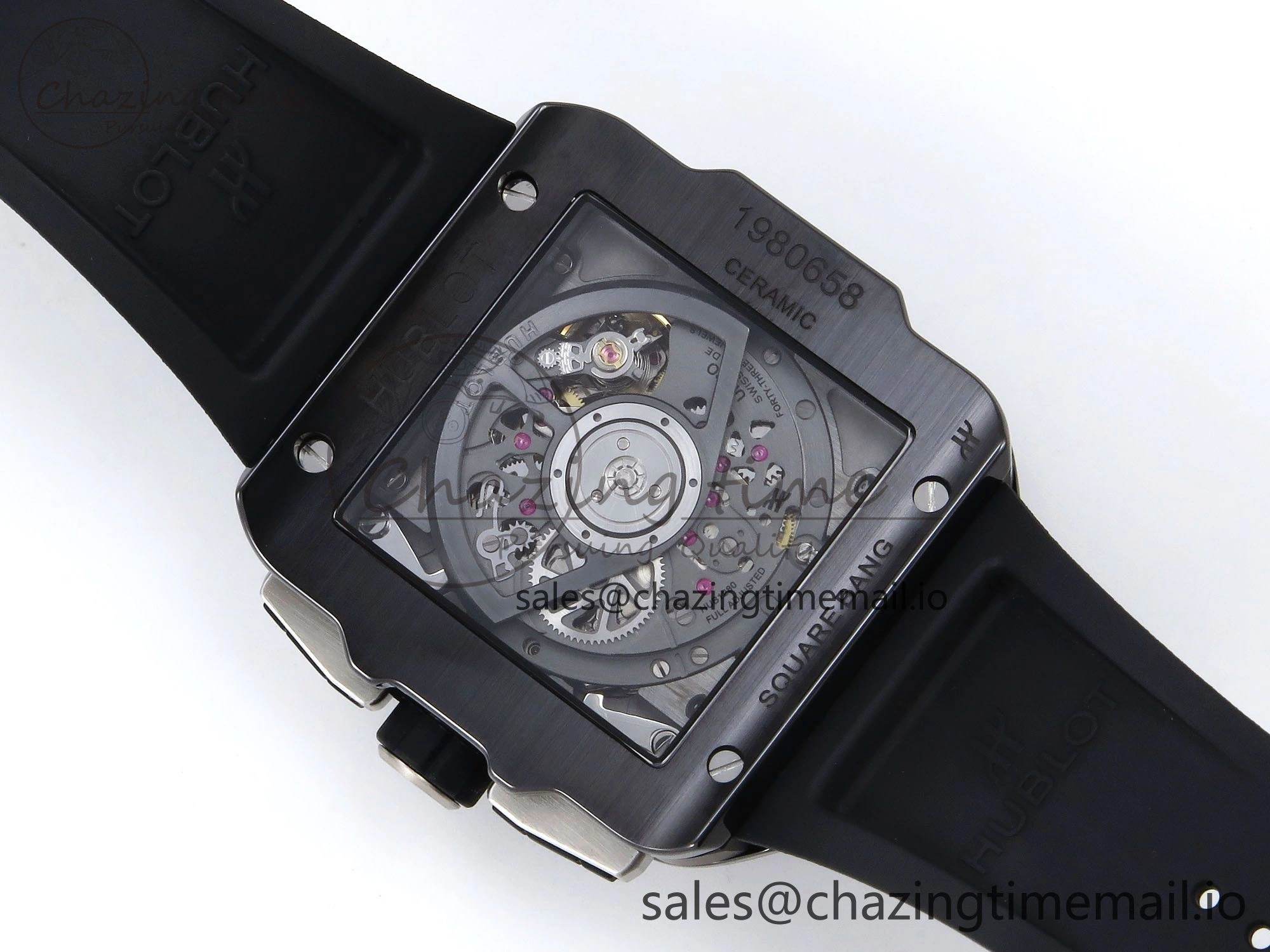 Efficient Square Bang Unico Black Ceramic BBF 1:1 Best Edition on Rubber Strap A 6721