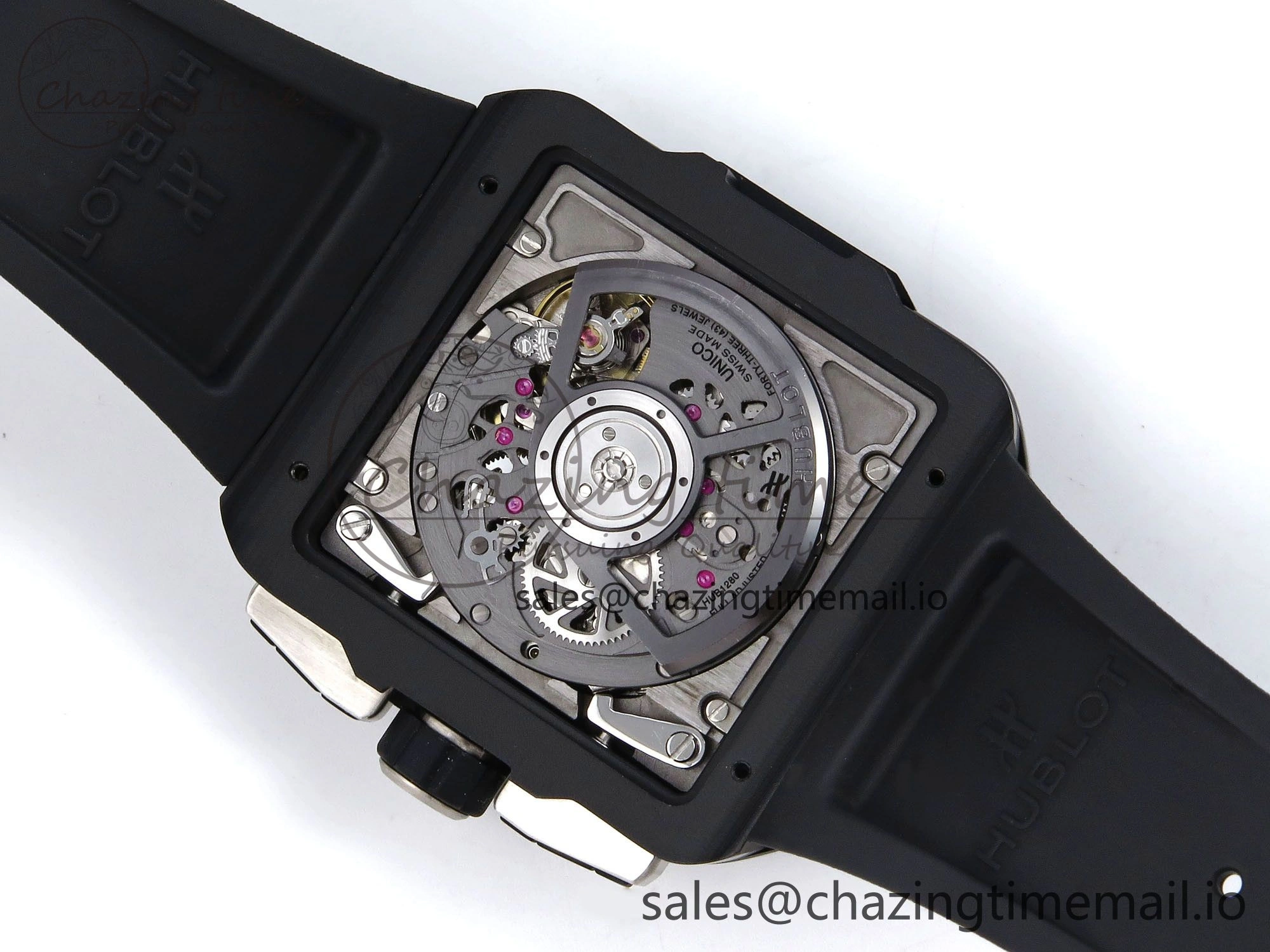 Efficient Square Bang Unico Black Ceramic BBF 1:1 Best Edition on Rubber Strap A 6721