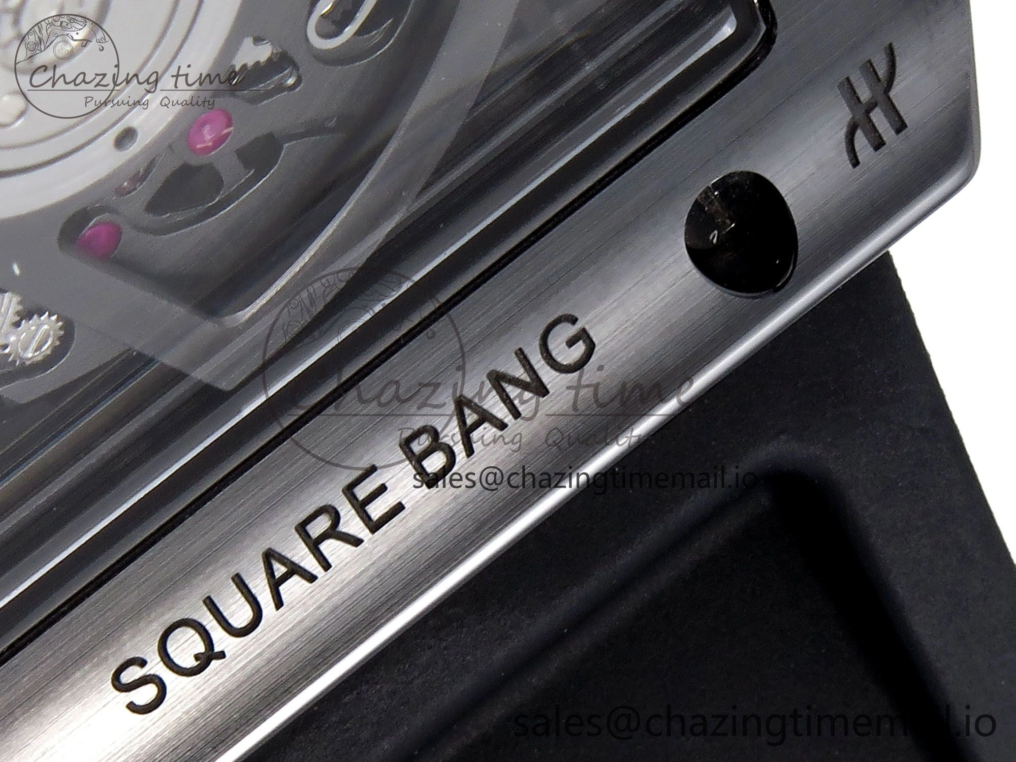 Efficient Square Bang Unico Black Ceramic BBF 1:1 Best Edition on Rubber Strap A 6721