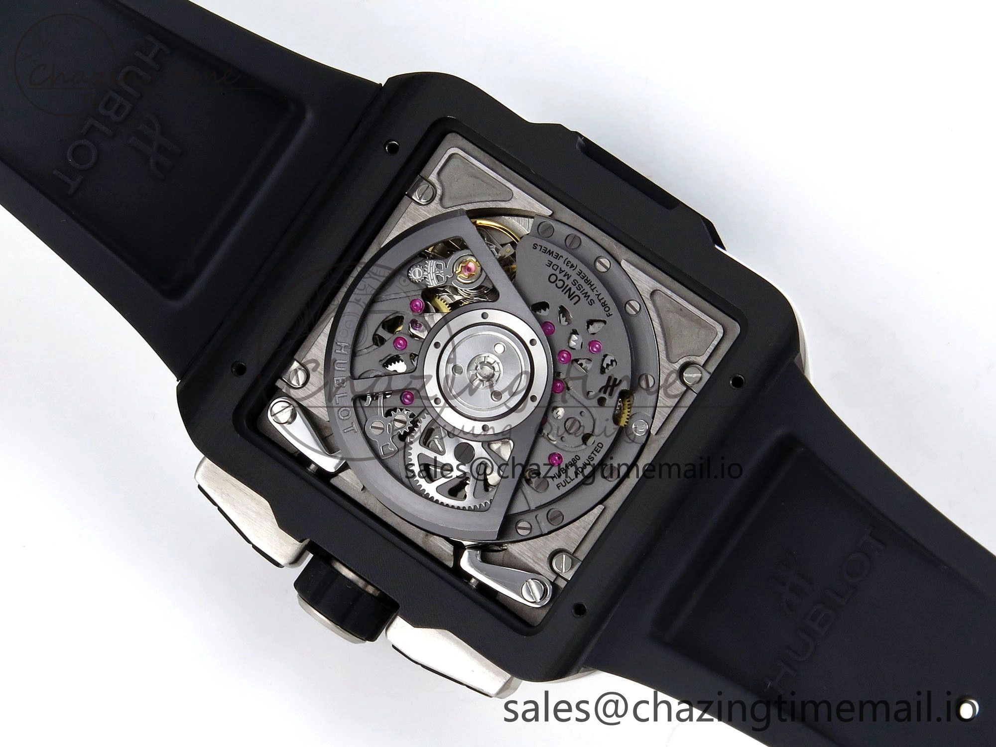 Packable Square Bang Unico White Ceramic BBF 1:1 Best Edition on Rubber Strap A 6720
