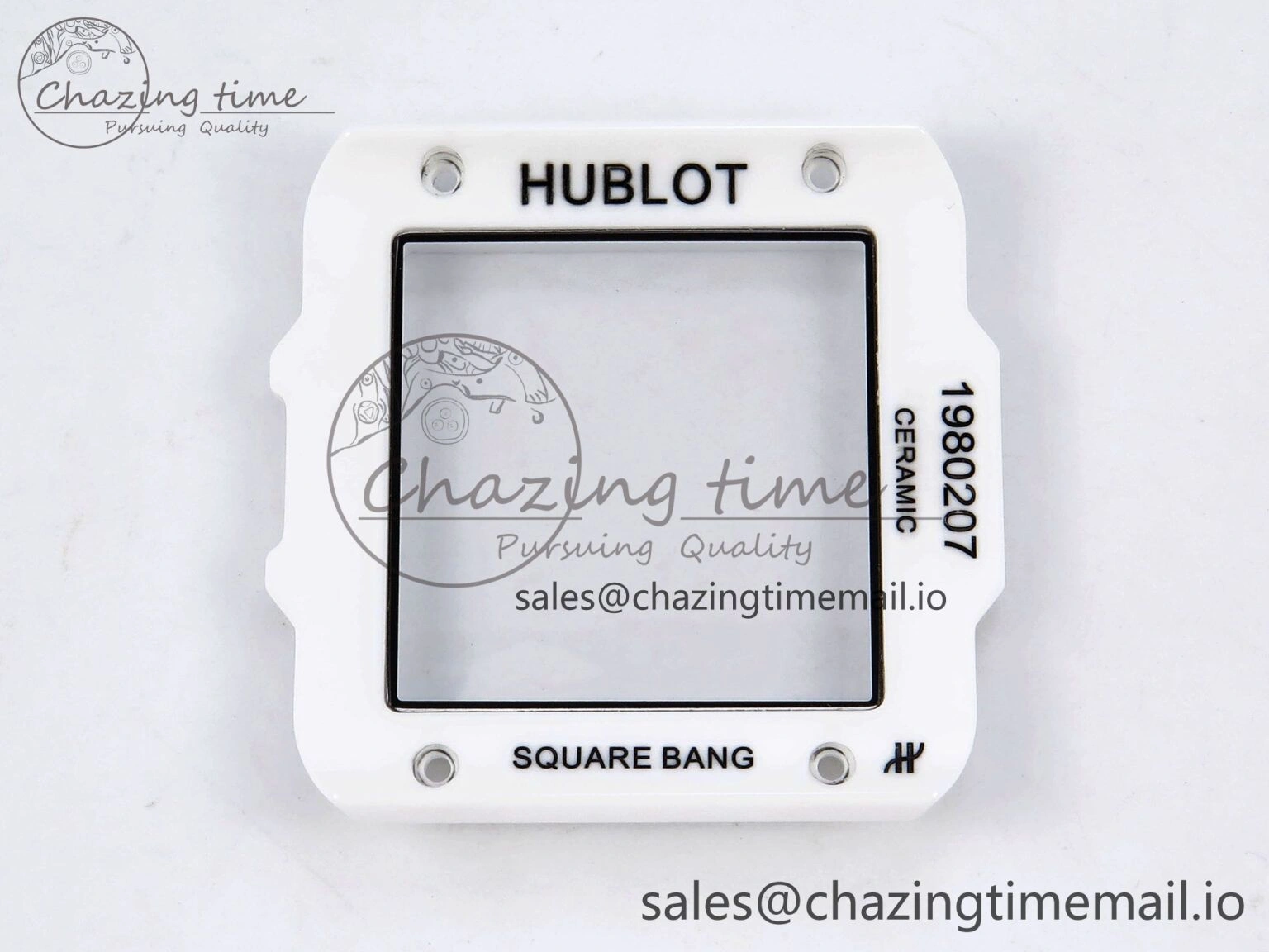 Packable Square Bang Unico White Ceramic BBF 1:1 Best Edition on Rubber Strap A 6720