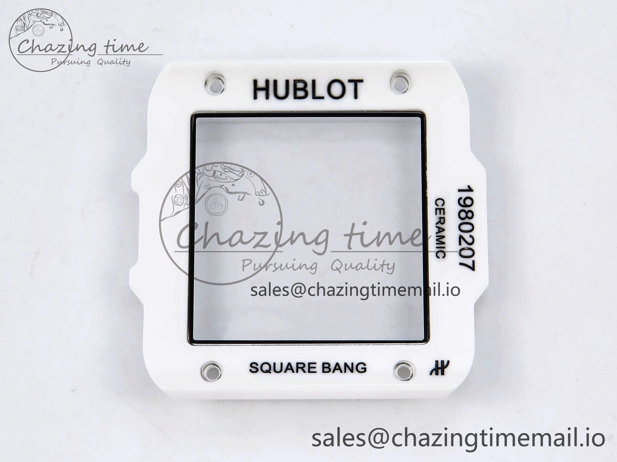Packable Square Bang Unico White Ceramic BBF 1:1 Best Edition on Rubber Strap A 6720