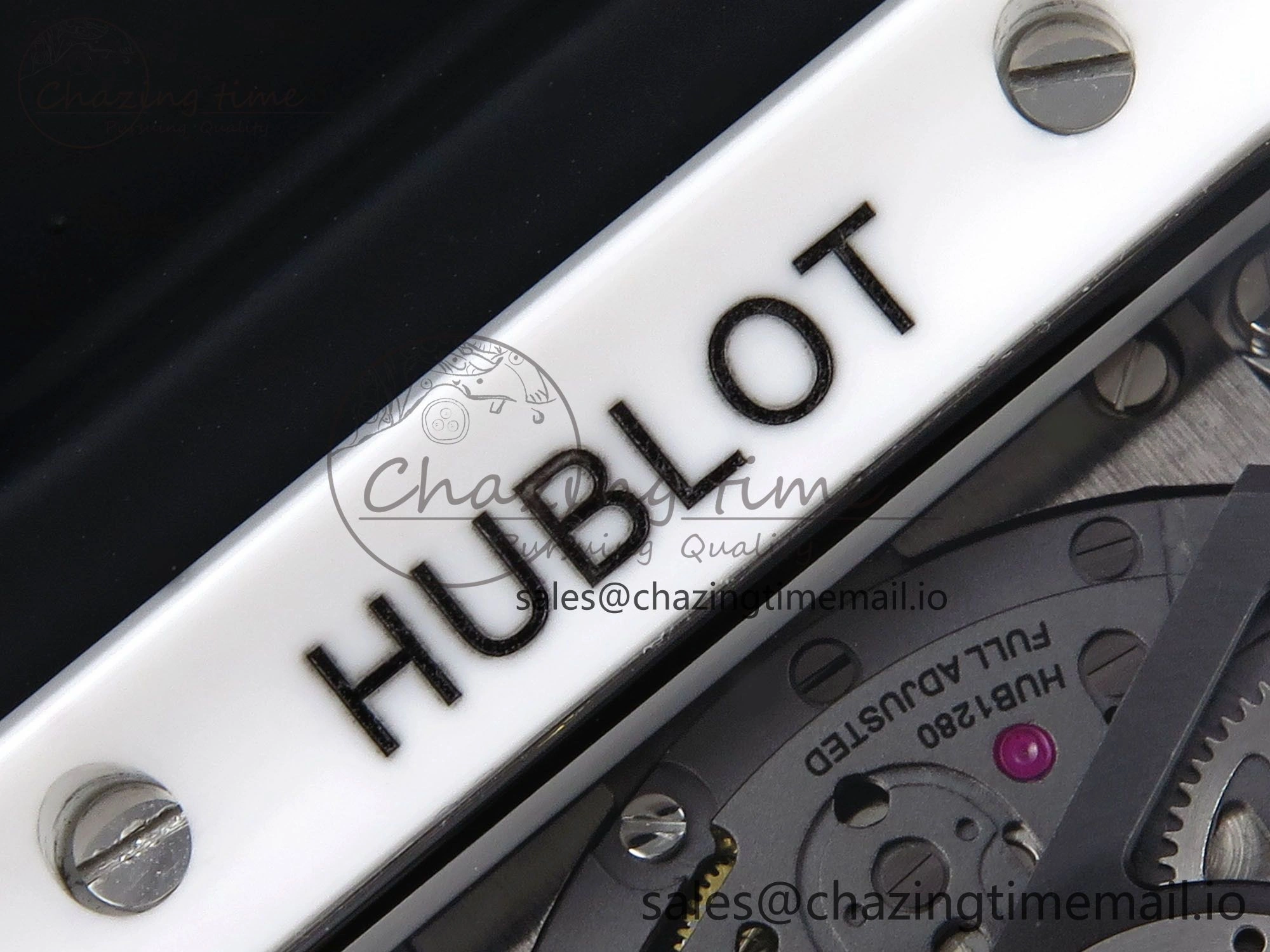 Packable Square Bang Unico White Ceramic BBF 1:1 Best Edition on Rubber Strap A 6720