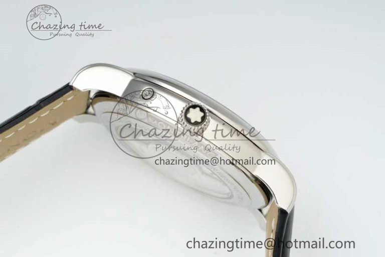 Vibrant Star Legacy Moonphase 42mm SS 3EF Best Edition White Dial on Black Leather Strap MIYOTA 7611