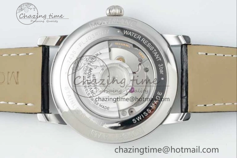 Vibrant Star Legacy Moonphase 42mm SS 3EF Best Edition White Dial on Black Leather Strap MIYOTA 7611