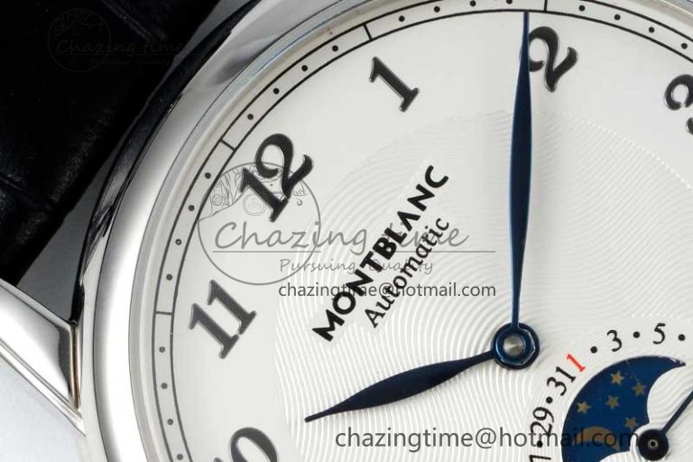 Vibrant Star Legacy Moonphase 42mm SS 3EF Best Edition White Dial on Black Leather Strap MIYOTA 7611