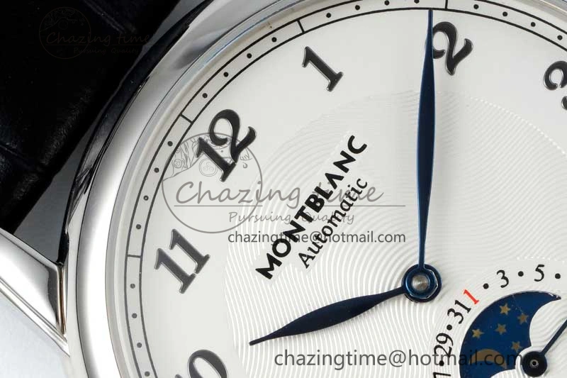 Vibrant Star Legacy Moonphase 42mm SS 3EF Best Edition White Dial on Black Leather Strap MIYOTA 7611
