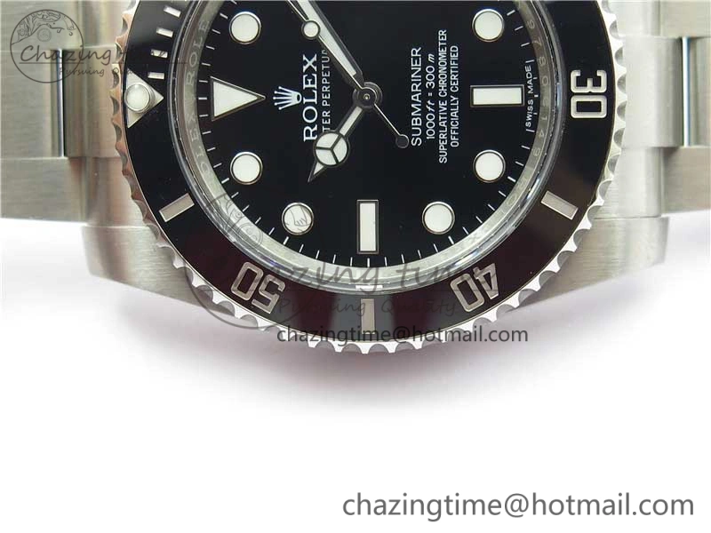 ModernLook Submariner 114060 No Date Black Ceramic 904L Steel ARF1:1 Best Edition on SS Bracelet SA 2875