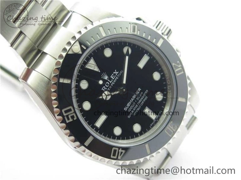 Submariner 114060 No Date Black Ceramic ZZF 904L 1:1 Best Edition on SS Bracelet A Durable 2989