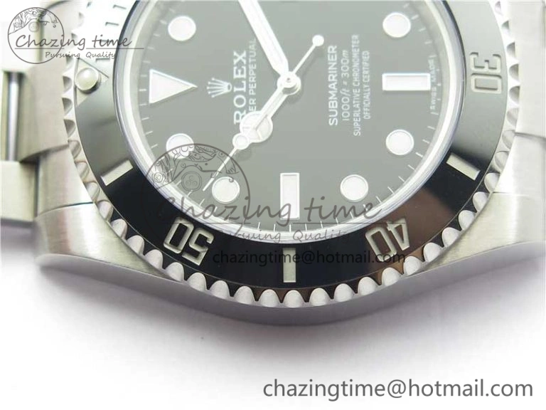 Submariner 114060 No Date Black Ceramic ZZF 904L 1:1 Best Edition on SS Bracelet A Durable 2989