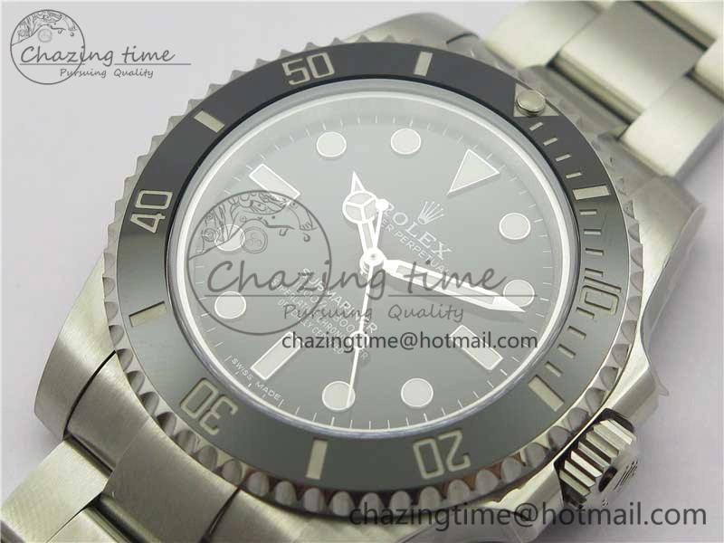 Submariner 114060 No Date Black Ceramic ZZF 904L 1:1 Best Edition on SS Bracelet A Durable 2989