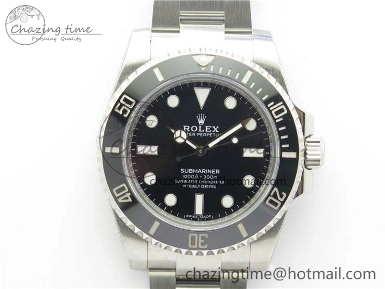 Submariner 114060 No Date Black Ceramic ZZF 904L 1:1 Best Edition on SS Bracelet A Durable 2989