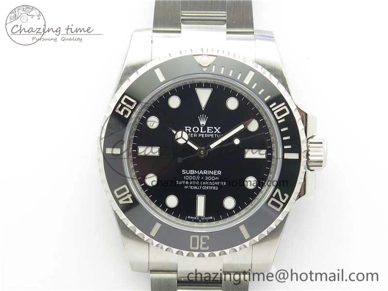 Submariner 114060 No Date Black Ceramic ZZF 904L 1:1 Best Edition on SS Bracelet A Durable 2989