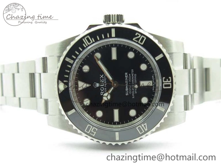 Submariner 114060 No Date Black Ceramic ZZF 904L 1:1 Best Edition on SS Bracelet VR3130 V Effortless 2868