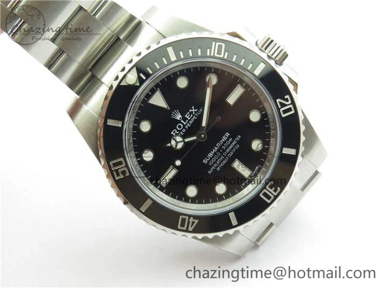 Submariner 114060 No Date Black Ceramic ZZF 904L 1:1 Best Edition on SS Bracelet VR3130 V Effortless 2868