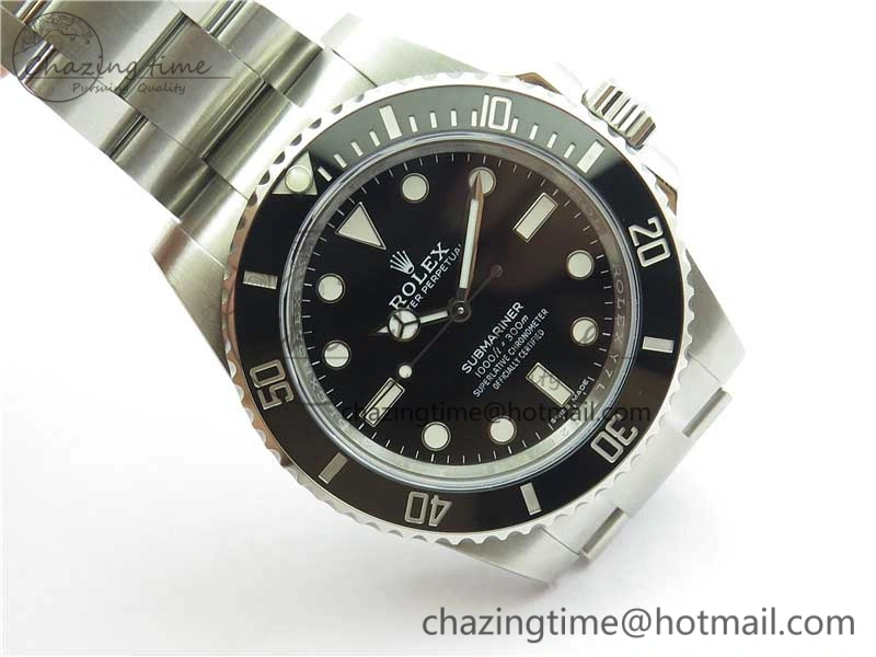 Submariner 114060 No Date Black Ceramic ZZF 904L 1:1 Best Edition on SS Bracelet VR3130 V Effortless 2868
